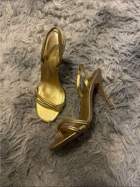 Larroude Annie Sandal Gold Heels